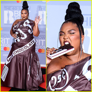 ¡El aspecto de los BRIT Awards 2020 de Lizzo es un elegante envoltorio de barra Hershey! | Premios BRIT 2020, Lizzo