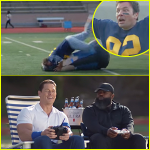 Jimmy Fallon nachází zábavu ve cvičení s Johnem Cenou ve filmu Michelob Light's Super Bowl 2020 Commercial