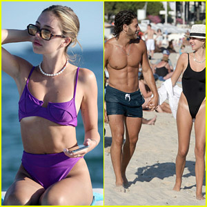 Delilah Belle Hamlin 和男友 Eyal Booker 在法国炫耀火辣身材！ |比基尼泳装，Delilah Belle Hamlin，Eyal Booker，光着膀子，购物