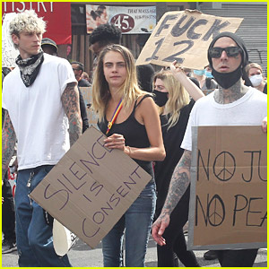 Cara Delevingne tham gia cùng những người bạn Celeb khi biểu tình ở L.A. | Black Lives Matter, Cara Delevingne, Machine Gun Kelly, Travis Barker
