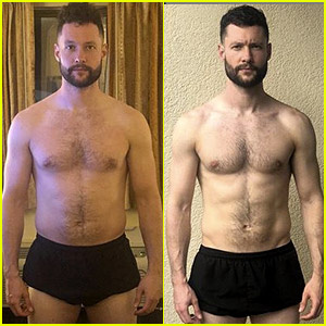 Calum Scott predvádza svoju telesnú premenu na rok 2018 pri stanovovaní fitness cieľov na rok 2020 | Calum Scott, bez košele