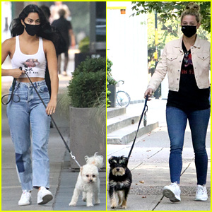 Camila Mendes a Lili Reinhart venčia svojich psov pred Lili's 24th Birthday