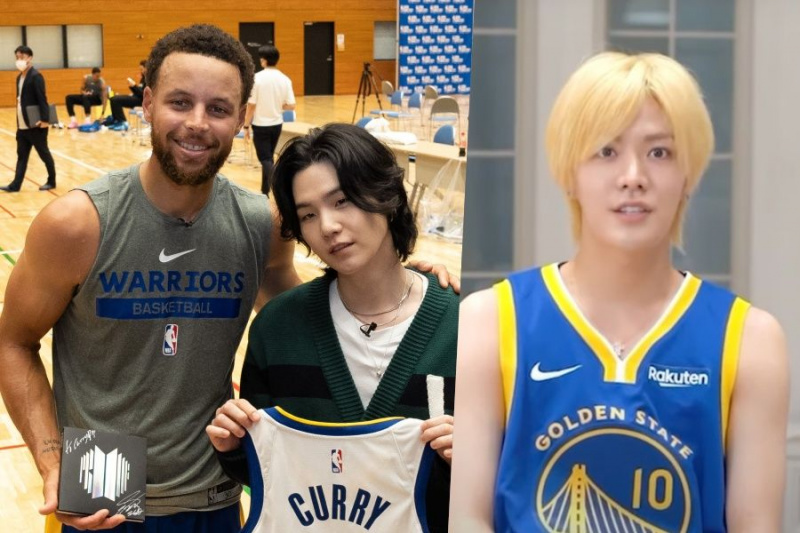 Panoorin: Si Suga ng BTS at Yuta ng NCT Kasama si Stephen Curry At Golden State Warriors Nauna sa NBA Japan