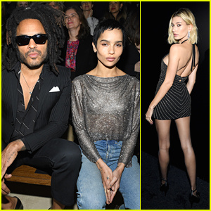 Zoe Kravitz træder ud til Saint Laurent-modeshowet med far Lenny & Hailey Bieber | Charlotte Casiraghi, Joe Keery, Lenny Kravitz, Lily Collins, Maika Monroe, Zoe Kravitz