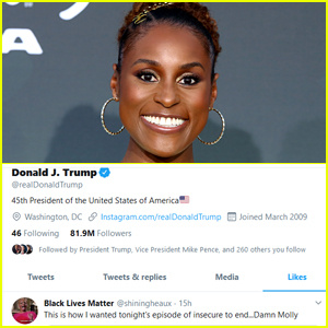 Issa Rae 在唐纳德特朗普之后做出反应'Likes' Tweet About 'Insecure'
