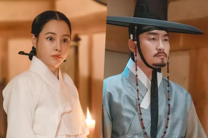 Honey Lee blir overrasket over å se Oh Eui Sik ved en helligdom i «Knight Flower»