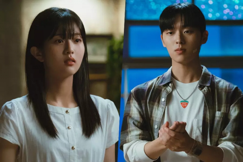 Choi Hyun Wook szívtől-szívig próbál beszélgetni Shin Eun Soo-val a „Csillogó görögdinnye” című filmben.