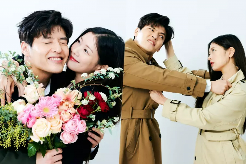 Kang Ha Neul e Jung So Min posam em adoráveis ​​fotos sazonais de casal para o filme “Love Reset”