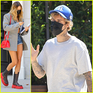 Hailey Bieber osveži svoje pramene v frizerskem salonu, medtem ko se mož Justin Bieber sreča s prijateljem | Hailey Bieber, Justin Bieber