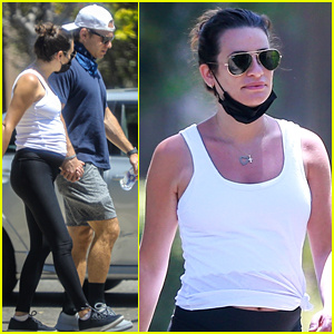 Lea Michele enceinte montre son ventre rond lors d'une promenade avec son mari Zandy Reich | Lea Michele, célébrités enceintes, Zandy Reich