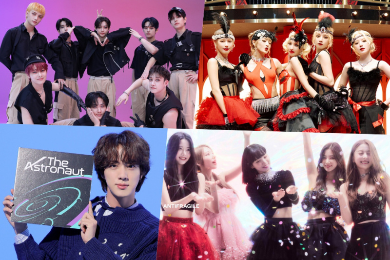 Stray Kids, (G) I-DLE, Jin de BTS, LE SSERAFIM et BLACKPINK Top Circle (Gaon) Graphiques hebdomadaires