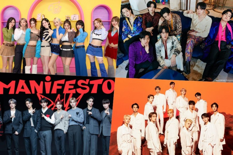TWICE, BTS, ENHYPEN, Seventeen, TXT, NewJeans, ITZY, اور BLACKPINK بل بورڈ کے ورلڈ البمز چارٹ پر سرفہرست مقامات کا دعوی کرتے ہیں