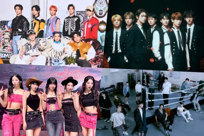 Stray Kids, ENHYPEN, LE SSERAFIM, SEVENTEEN, TXT, BTS’ Suga ja Jimin, TWICE ja (G)I-DLE pühkimiskohad Billboardi maailma albumite edetabelis
