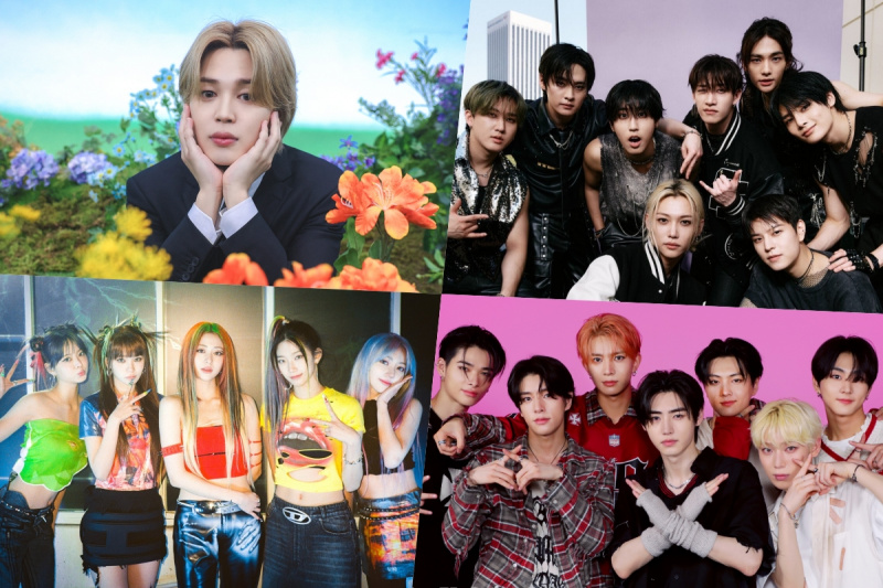 基站's Jimin, Stray Kids, LE SSERAFIM, ENHYPEN, P1Harmony, BOYNEXTDOOR, And More Sweep Top Spots On Billboard World Albums Chart