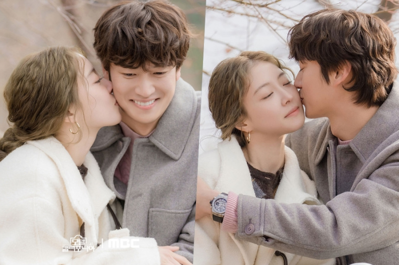 Lee Se Young og Na i Woo Sweet Exchange Cheek Kisses i 'Motel California'