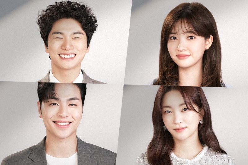 이이경, 조수민, 아이콘 준회, 지이수가 새 로코 포스터에서 결혼의 열쇠에 대해 이야기한다.