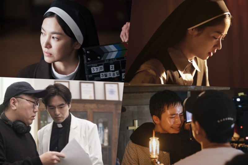 Το τραγούδι Hye Kyo, Jeon Yeo Been, Lee Jin Uk και Moon Woo Jin βυθίζονται στους ρόλους τους 'Dark Nuns' πίσω από τις σκηνές