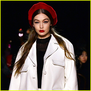 Gigi Hadid estava grávida de alguns meses durante a semana de moda no início deste ano