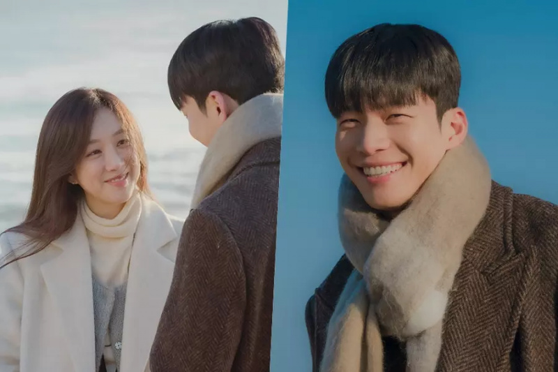 Wi Ha Joon a Jung Ryeo Won zo seba nemôžu spustiť oči na pláži v 'The Midnight Romance In Hagwon'
