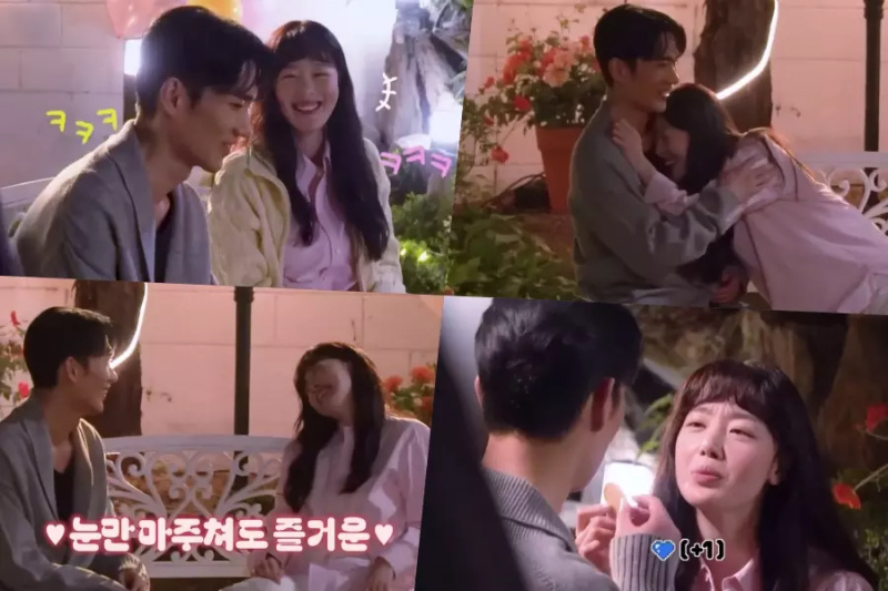 Mireu: Um Tae Goo i Han Sun Hwa presenten una adorable química filmant una escena de petó lleuger al plató de 'My Sweet Mobster'