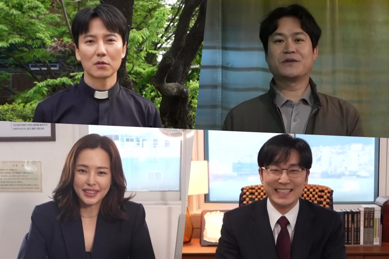 Obejrzyj: Kim Nam Gil, Kim Sung Kyun, Lee Ha Nee i Seo Hyun Woo śmieją się podczas pierwszych zdjęć do „The Fiery Priest 2”
