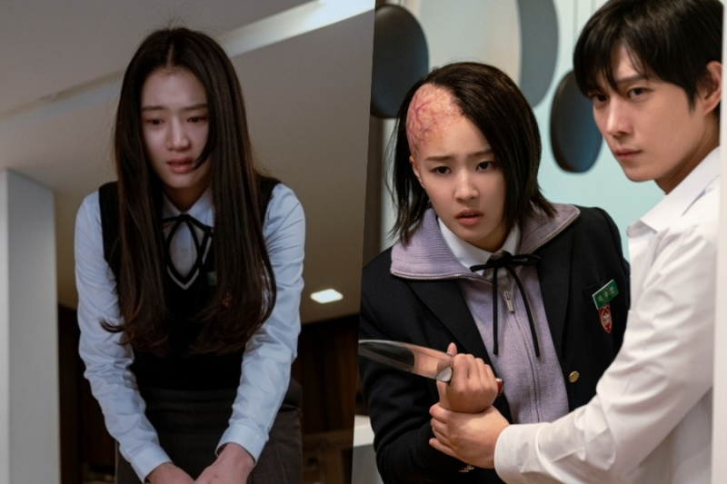 Kim Young Dae kämpft darum, Choi Ye Bin zu entwaffnen, während Park Ju Hyun in „Perfect Family“ entsetzt zusieht