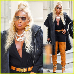 Mary J. Blige Rocks من الرأس إلى القدمين MCM أثناء تصوير مشروع جديد في مدينة نيويورك | ماري جيه بليج