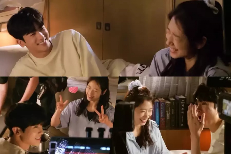 Se: Park Hyung Sik og Park Shin Hye kan ikke slutte å le bak kulissene til «Doctor Slump»