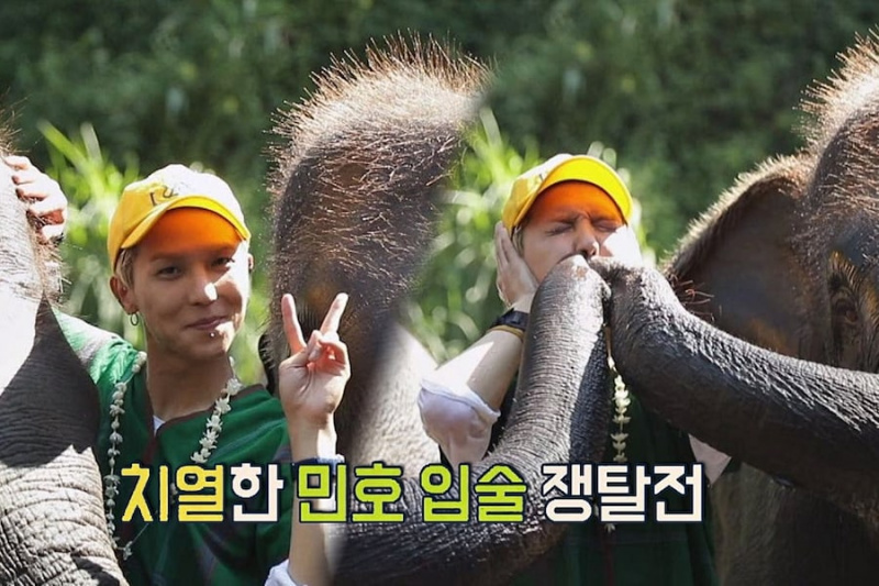 Tonton: Song Mino WINNER Ikatan Dengan Gajah di “Carefree Travelers”