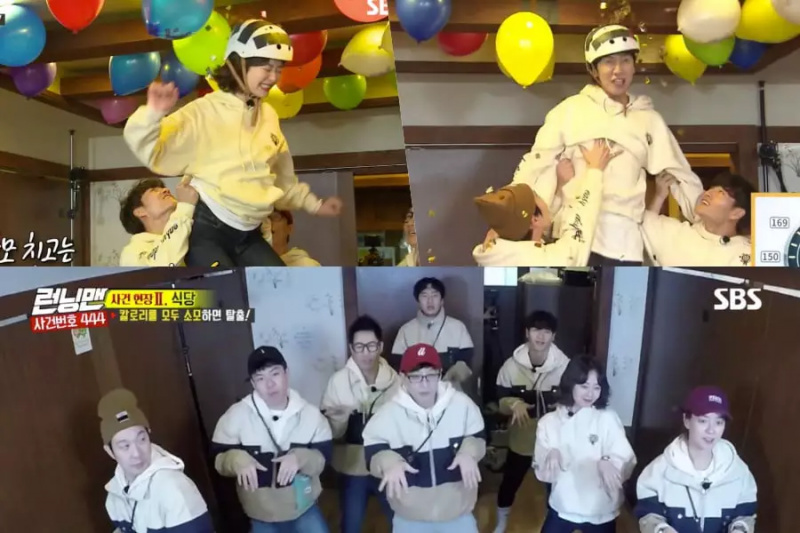Igralska zasedba 'Running Man' prikazuje odlično timsko delo + se zabava ob plesu na MOMOLAND's 'BBoom BBoom'